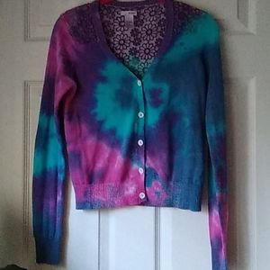 Bongo Tie Dye Cardigan Sweater (S) NWOT
